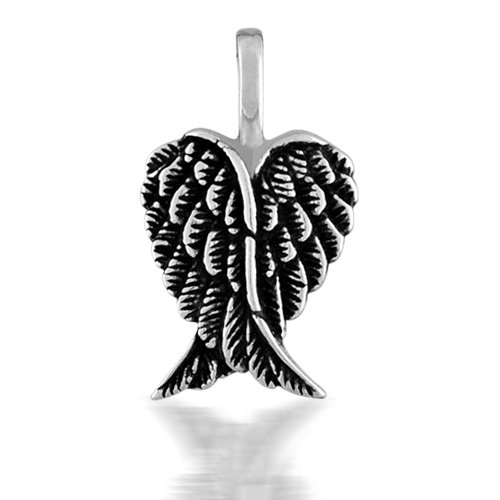 Bling Jewelry Sterling Silver Mini Feather Angel Heart Wing Pendant [Jewelry]
