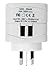 Yubi Power Universal Travel Plug Adapter with Dual USB Ports - Grounded Plug Type I for Australia, Argentina, China, New Zealand