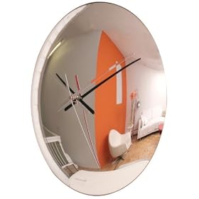 Kikkerland Spy 12-Inch Mirrored Wall Clock