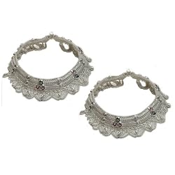 Gift for Her Silver Ankle Bracelet Pairs Fine Body Jewelry for Women 10 inches