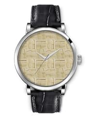 SPRAWL Aanalog Fashion Series Silver Ladies Watches of Genuine Black Leather Strap,Unique Wrist Watch for Women Girls Designed with Full gray background tiles