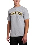 MLB Men's Pittsburgh Pirates Official Wordmark Short Sleeve Basic Tee (Steel Heather, Medium)