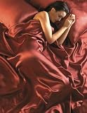 Red Satin Double Bed Duvet Cover & Fitted Sheet Set