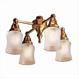 Casablanca KG99-69 Exclusive 19th Century Four-Light Fixture with Glass, Burnished Brass