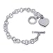 .925 Sterling Silver Engravable Heart Bracelet with Toggle Clasp