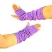 Cotton Slouch Arm Warmer Fingerless Long Gloves Purple