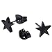JOVIVI® 2PCS 8mm Stainless Steel Star Stud Earring - Black