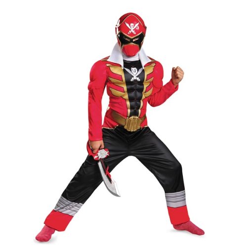 Disguise Saban Super MegaForce Power Rangers Red Ranger Classic Muscle Boys Costume, Small/4-6