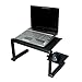 SOJITEK Black Mousepad Attachable to Folding Laptop Notebook Tray Book Stand - Does NOT Include Laptop Stand