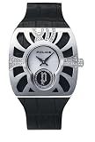 Police Diva Ladies black leather strap and silver dial watch