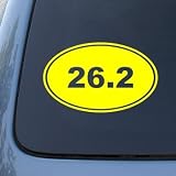 26.2 MARATHON RUNNING EURO OVAL - Vinyl Car Decal Sticker #1765 | Vinyl Color: Yellow