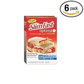 Slim-fast Optima Meal Bars, Strawberry Cheesecake, 1.97-Ounce Bars in 6-Count Boxes (Pack of 6)