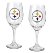 Pittsburgh Steelers 2pc 14oz Wine Glass Set - Primary Logo NFL Football
