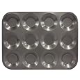 12 Cup Muffin Top Tin Shallow Bake Pan Non-Stick 12"x9"