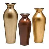 Kichler Lighting 78112 Nature's Glow Antique Metallic Silver, Gold, and Copper Porcelain Vases, Set of Three