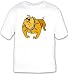 T-shirt with bulldog, spike, orange, collar, dog