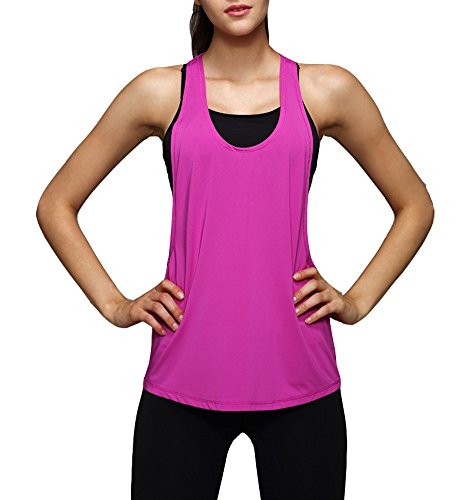 Encounter Womens Basic Loose Low V Neck Shirt Racerback Sport Tank Top