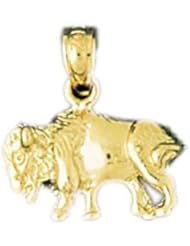 Dazzlers Solid 14k Gold Buffalo Charm Pendant Available in three colors from jewelsberry (weights: 1.0 grams only)
