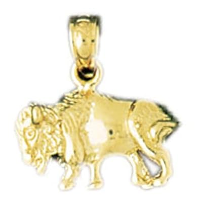 Cheap Girls Jewelry Dazzlers Solid 14k Gold Buffalo Charm Pendant Available in three colors from jewelsberry (weights: 1.0 grams only) For Sale