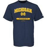 Russell Michigan Wolverines Navy Blue Hockey T-shirt