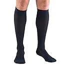 Truform 1943, Men's Dress Style Compression Socks, 15-20 mmHg, Knee High, Navy, Medium (Pack of 2)