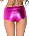 iHeartRaves Metallic Rave Booty Dance Shorts (Small, Fuchsia)