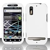 Premium White Rubberized Shield Hard Case Cover + Atom LED Keychain Light f ....