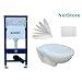 Geberit Duofix Basic UP 100 WC-Vorwandelement mit Platte Delta 21 wei�, Schallschutzset, Wand WC Keramik mit Lotus-Biotech-Beschichtung ASLEP01B und WC-Sitz Absenkautomatik