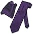 Vesuvio Napoli Dark Purple PAISLEY NeckTie Handkerchief Matching Neck Tie Set, Purple Indigo, One Size