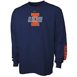 Nike Illinois Fighting Illini Navy Blue Graphic Long Sleeve T-shirt