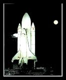 Nasa Space Shuttle Astronaut Rocket Black Wood-Mounted Art Poster Print (Unframed and Framed also available) - 16  X 20