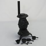 Old Mountain 10141 Black Mini Pot Belly Stove Set - with Accessories - 13 Inch Tall