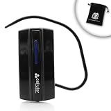 Crystal-Clear, Stylish Bluetooth V2.0 FP1 Hands-Free Headset for Google ANDROID Phones – Motorola DROID / DROID X / DROID Incredible / HTC Hero / myTouch 3G – With Rapid Car Charger and USB Cable for Speedy On-The-Go Charging, With Bluetooth Accessory Bag