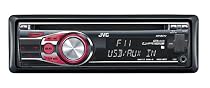 JVC KD-R 411 MP3-CD-Tuner (USB-, Front-Aux Eingang) schwarz-rot