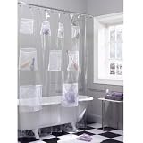 Maytex Mesh Pockets PEVA Shower Curtain Clear