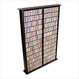 Large Double Media Storage Tower Finish: Black