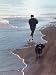 Presidential Candidate Bobby Kennedy and His Dog, Freckles, Running on Beach Photographic Poster Print by Bill Eppridge, 24x32