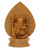 Hindu God Ganesh: Hand Carved Wood Ganesha Statue, 6 Inches High