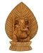 Hindu God Ganesh: Hand Carved Wood Ganesha Statue, 6 Inches High