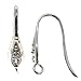 2 pcs Rhodium on .925 Sterling Silver Teardrop Clear Cz Crystal Earring Earwire French Hook / Dangle Connector / Findings / Bright