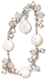 Genuine Rosequartz & Cultured Pearl Bracelet