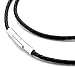 Hamoery Women Men 7mm Leather Cord Chain Necklace Black Braided Rope Stainless Steel Clasp Chain Necklace