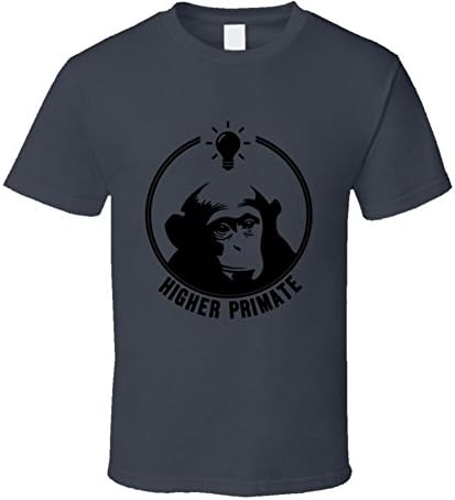 Anthonys Apparel Higher Primate Chimpanzee Evolution Joe Rogan T Shirt L Charcoal Grey