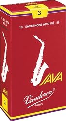 Vandoren Java Red Alto Saxophone Reeds #3, Box of 10