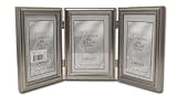 Lawrence Frames 5 x 7 Triple Hinged Picture Frame Pewter Bead