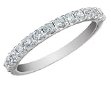 Anniversary Ring: 1/2 Carat in 14K White Gold Semi Eternity Diamond Wedding Band, Size 6 41nV2OsrOFL. SL160 Anniversary Ring: 1/2 Carat in 14K White Gold Semi Eternity Diamond Wedding Band, Size 6