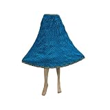 Dodger Blue Summer Boho Skirt Designer Golden Lace Boder Crinkled Skirts