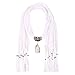 LERDU Plain Infinity Jersey Fringe Scarf Rhinestone Crackle Teardrop Jewelry Pendant Scarf Necklace For Women