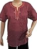 Boho Designer Tunic Top Neck Embroidered Cotton Blouse Kurti for Womens Small Size