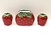ACK 3-D Strawbery Ceramic Hand Painted Refillable Salt & Pepper Shaker with Napkin Holder Set, Kitchen Décor